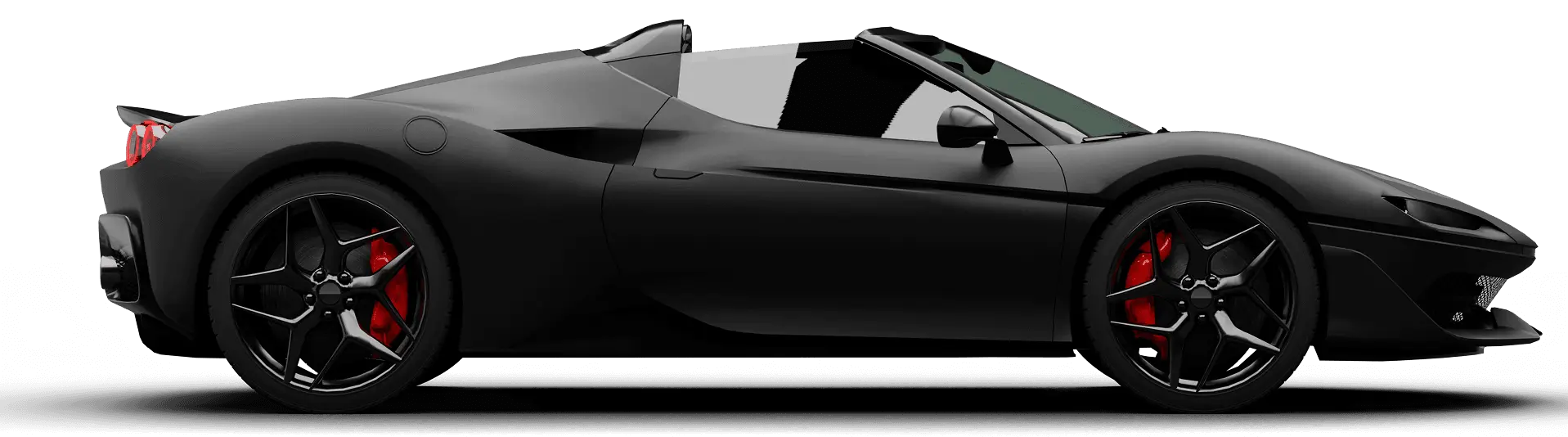 Matte black convertible with window tint