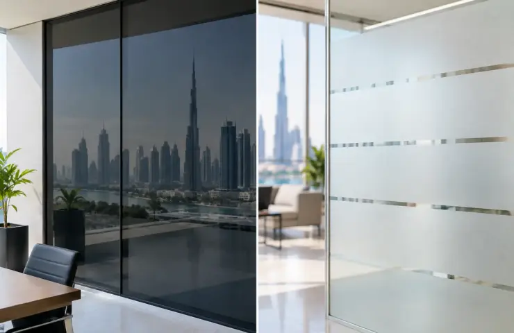 Privacy Film Versus Etched Glass for UAE Spaces